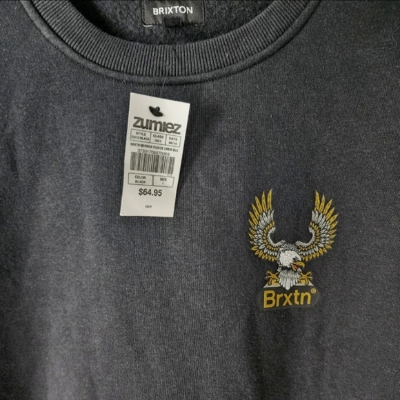 New Brixton Eagle Logo Fleece Pullover - Picture 5 of 8